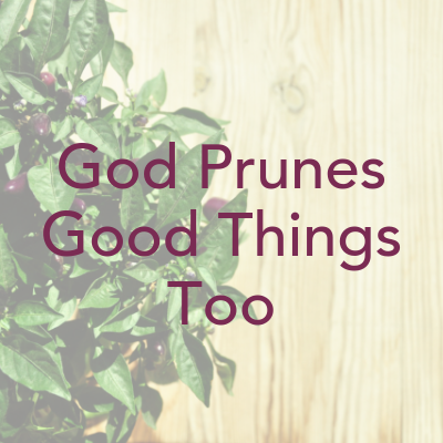God Prunes Good Things Too