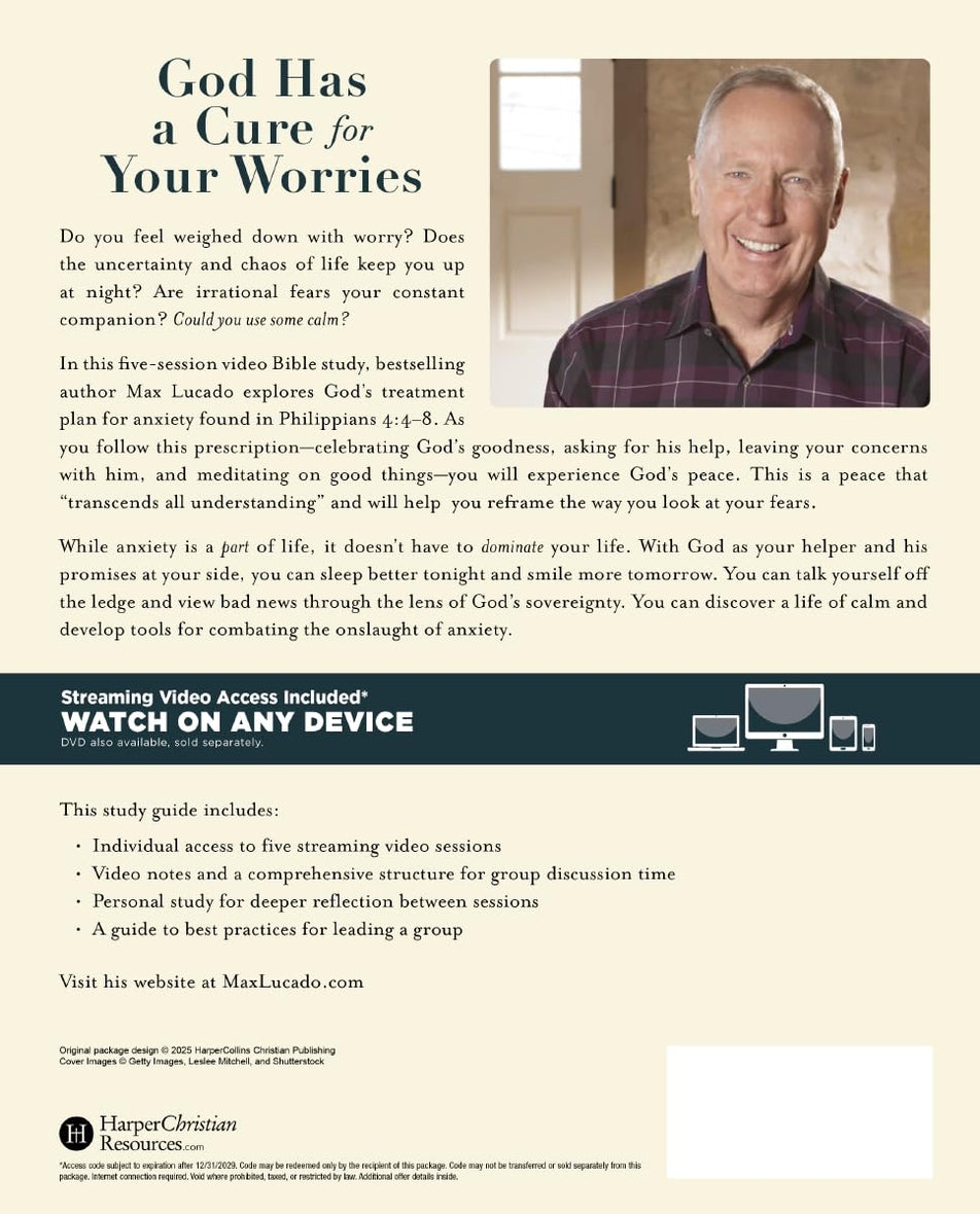 Anxious for Nothing Book and Bible Study Guide plus Streaming Video Bundle