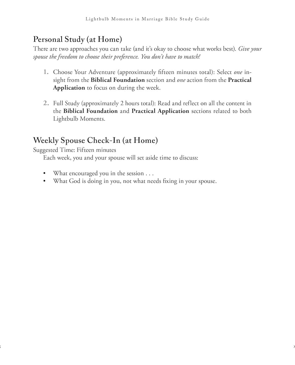 Lightbulb Moments in Marriage Bible Study Guide plus Streaming Video: 12 Biblical Perspectives for Successful and Satisfied Couples