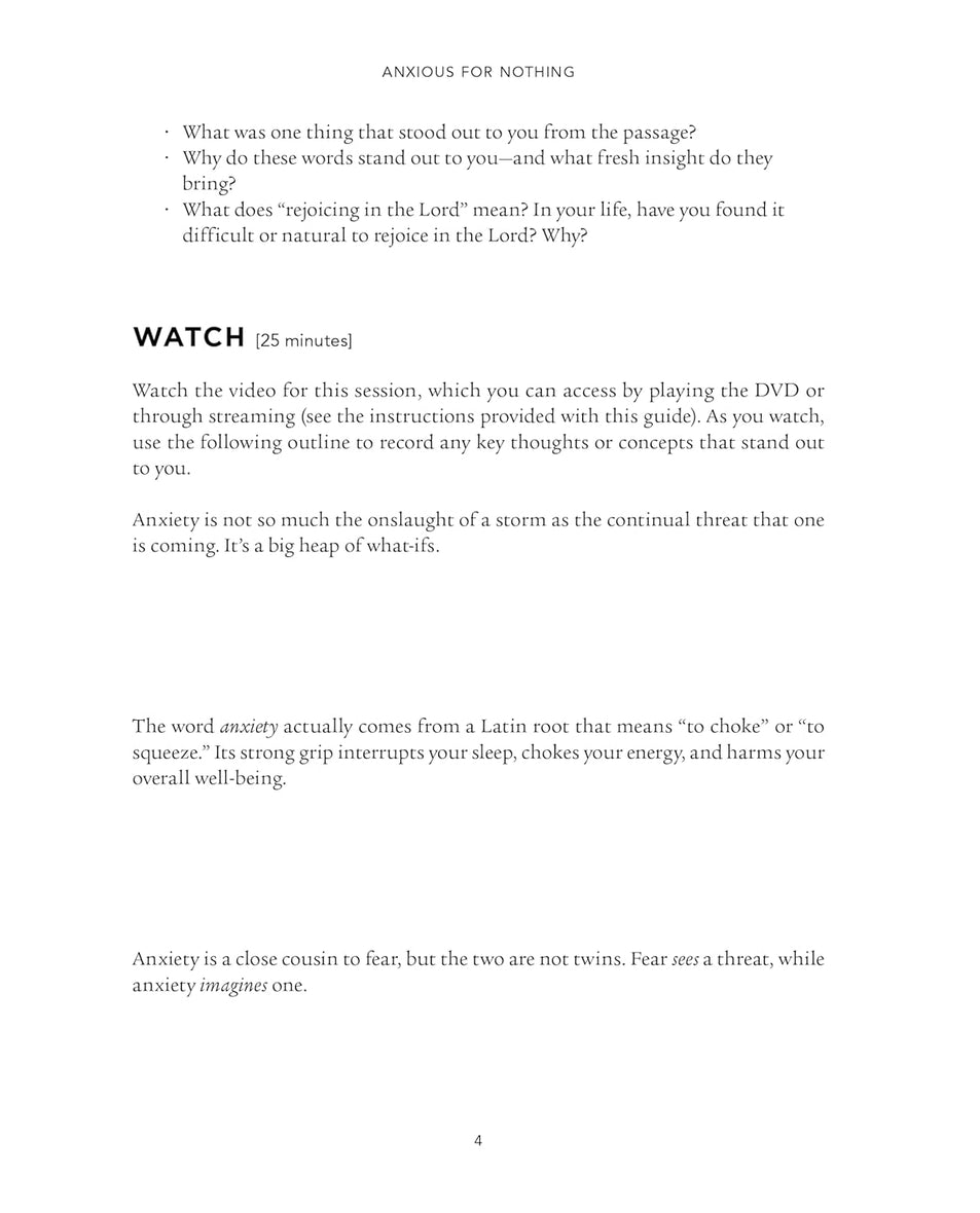 Anxious for Nothing Book and Bible Study Guide plus Streaming Video Bundle