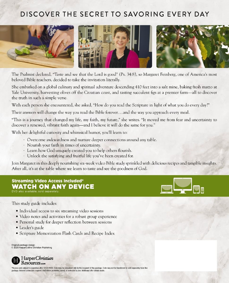 Taste and See Book and Bible Study Guide plus Streaming Video Bundle