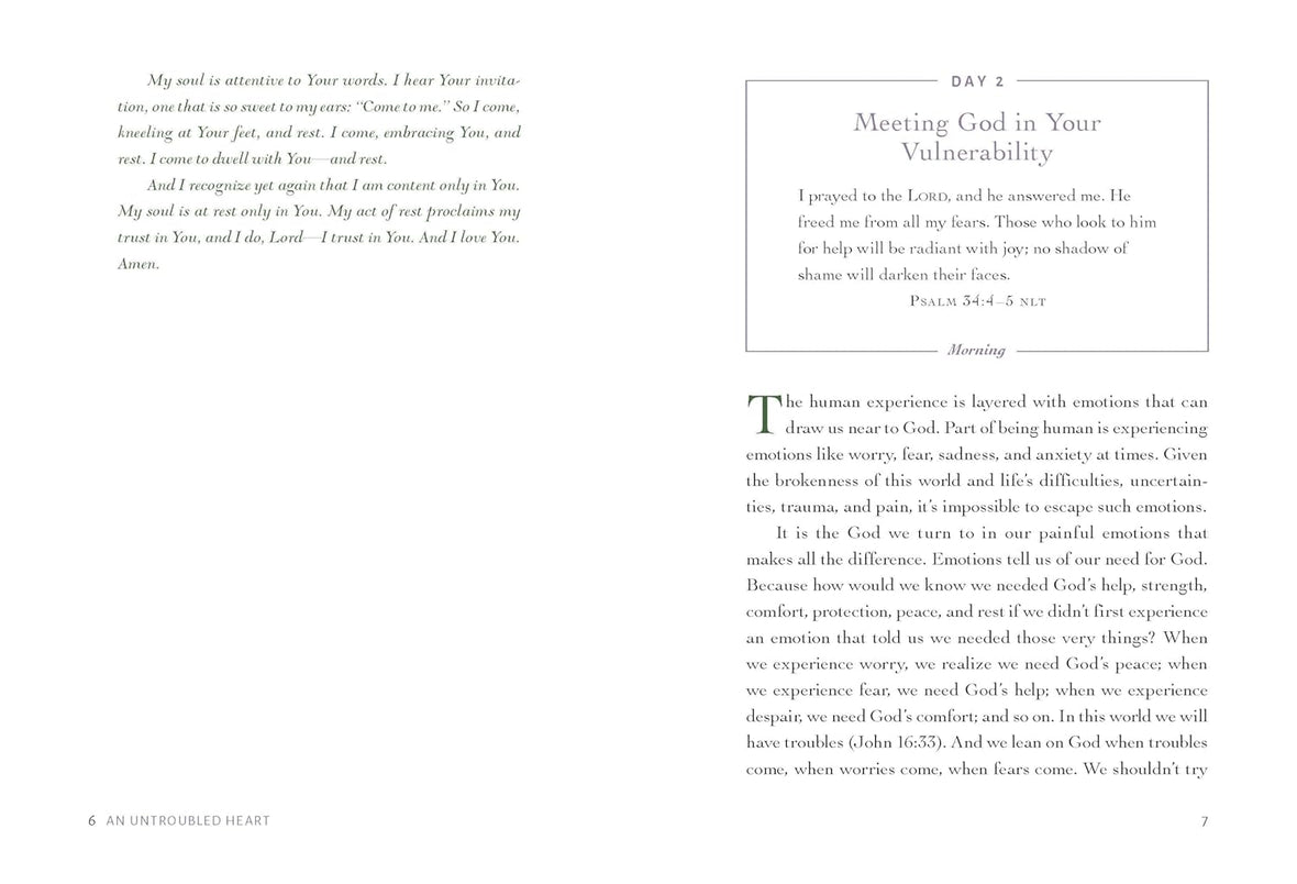 An Untroubled Heart: Calming Anxiety and Finding God's Peace (A 30-Day Morning and Evening Devotional)