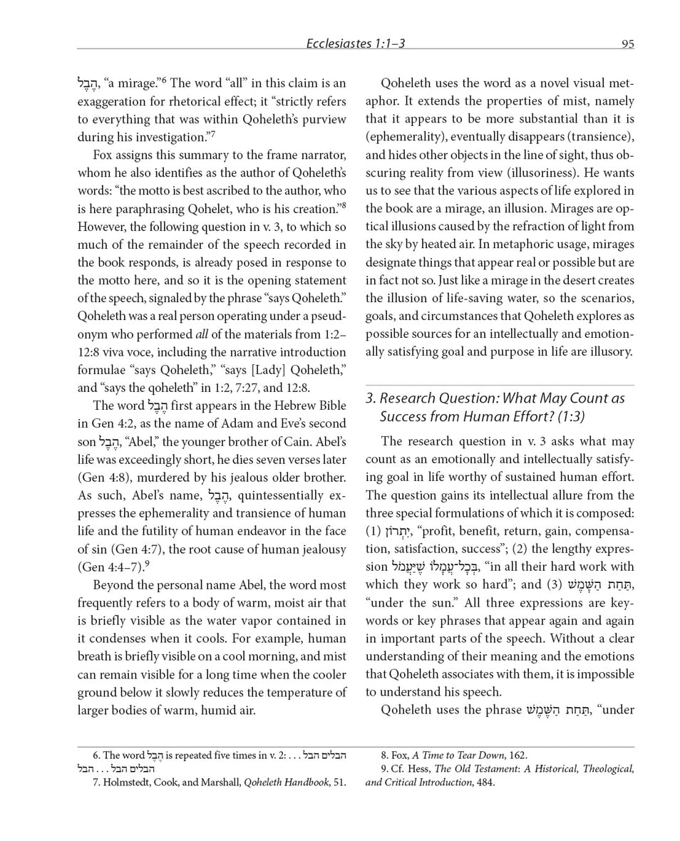 Ecclesiastes: A Discourse Analysis of the Hebrew Bible