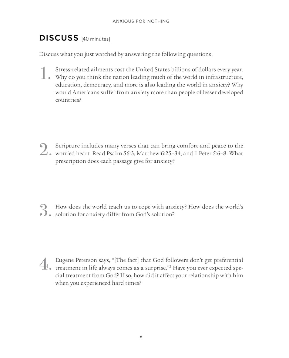 Anxious for Nothing Bible Study Guide plus Streaming Video, Updated Edition: Finding Calm in a Chaotic World