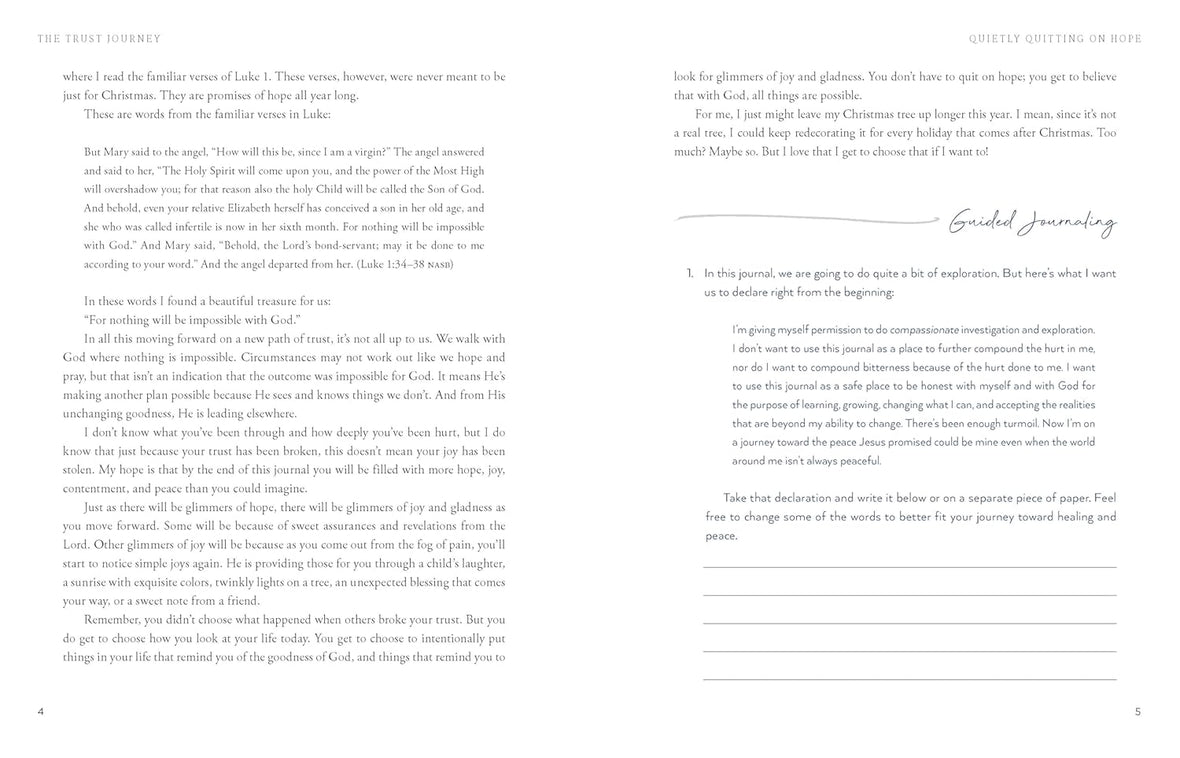 The Trust Journey: Heal from Broken Trust with Others, Yourself, and God (A Guided Journal to Use Alongside I Want to Trust You, but I Don’t)
