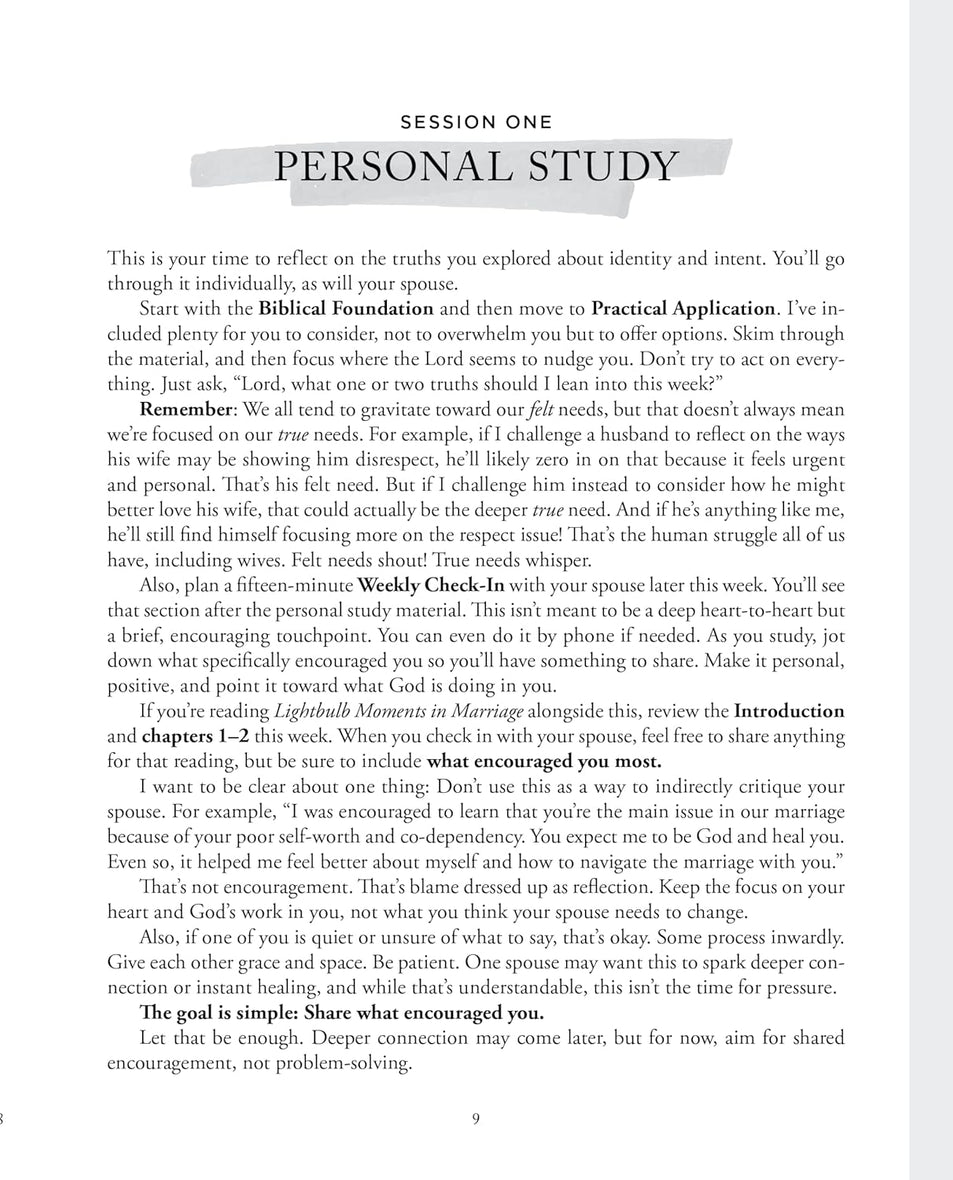 Lightbulb Moments in Marriage Bible Study Guide plus Streaming Video: 12 Biblical Perspectives for Successful and Satisfied Couples