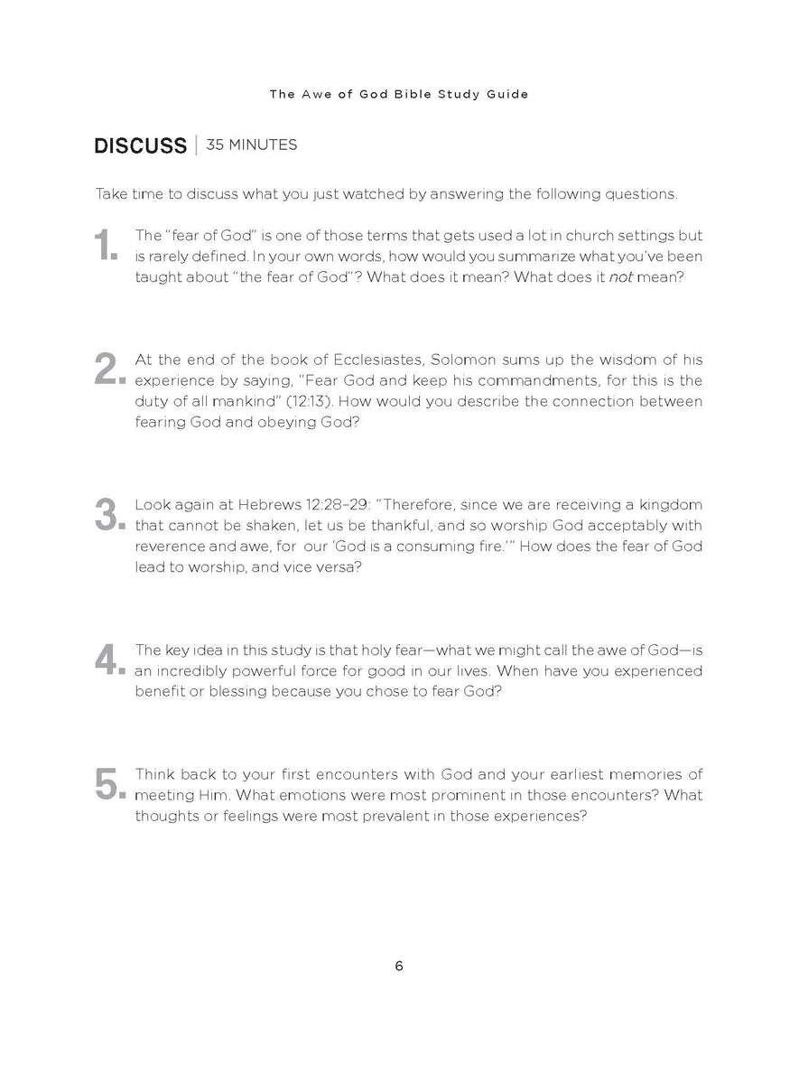 Awe of God Book and Bible Study Guide Bundle