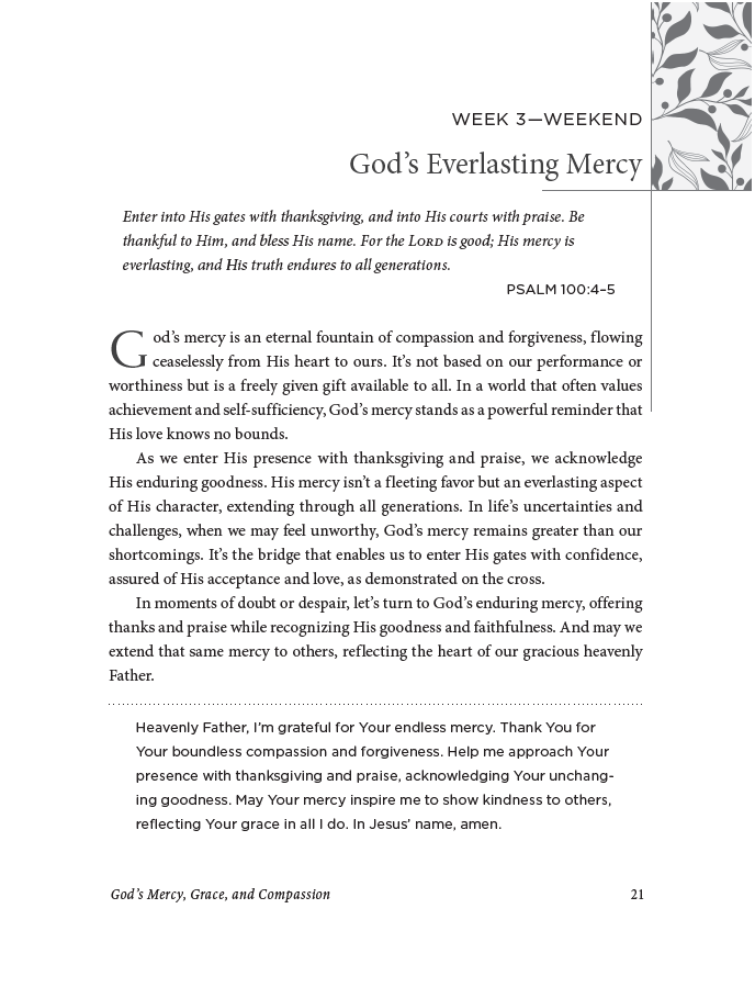 God's Mercy Grace and Compassion MyDaily Devotional