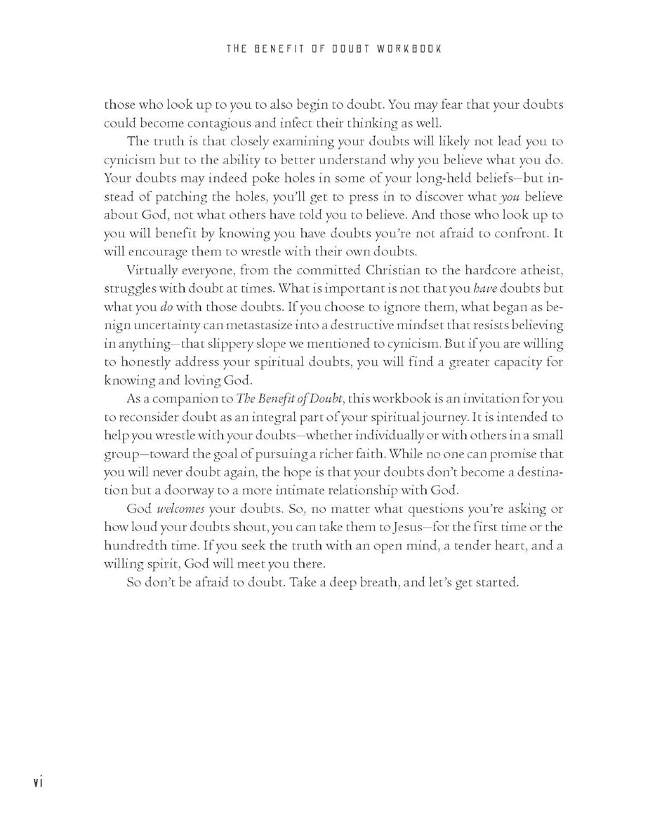 The Benefit of Doubt Workbook: How Confronting Your Deepest Questions Can Lead to a Richer Faith