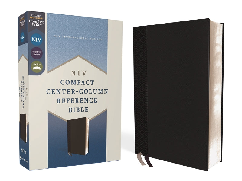 NIV, Compact Center-Column Reference Bible, Red Letter, Comfort