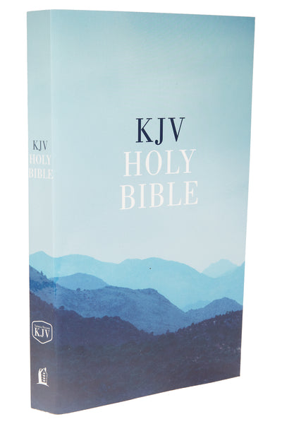 KJV, Value Outreach Bible, Paperback, Case of 28 Bundle (Blue Scenic)