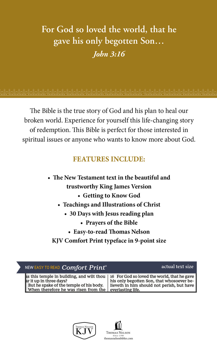 KJV Holy Bible: New Testament Paperback, Comfort Print: King James Version, Case of 96 Bundle