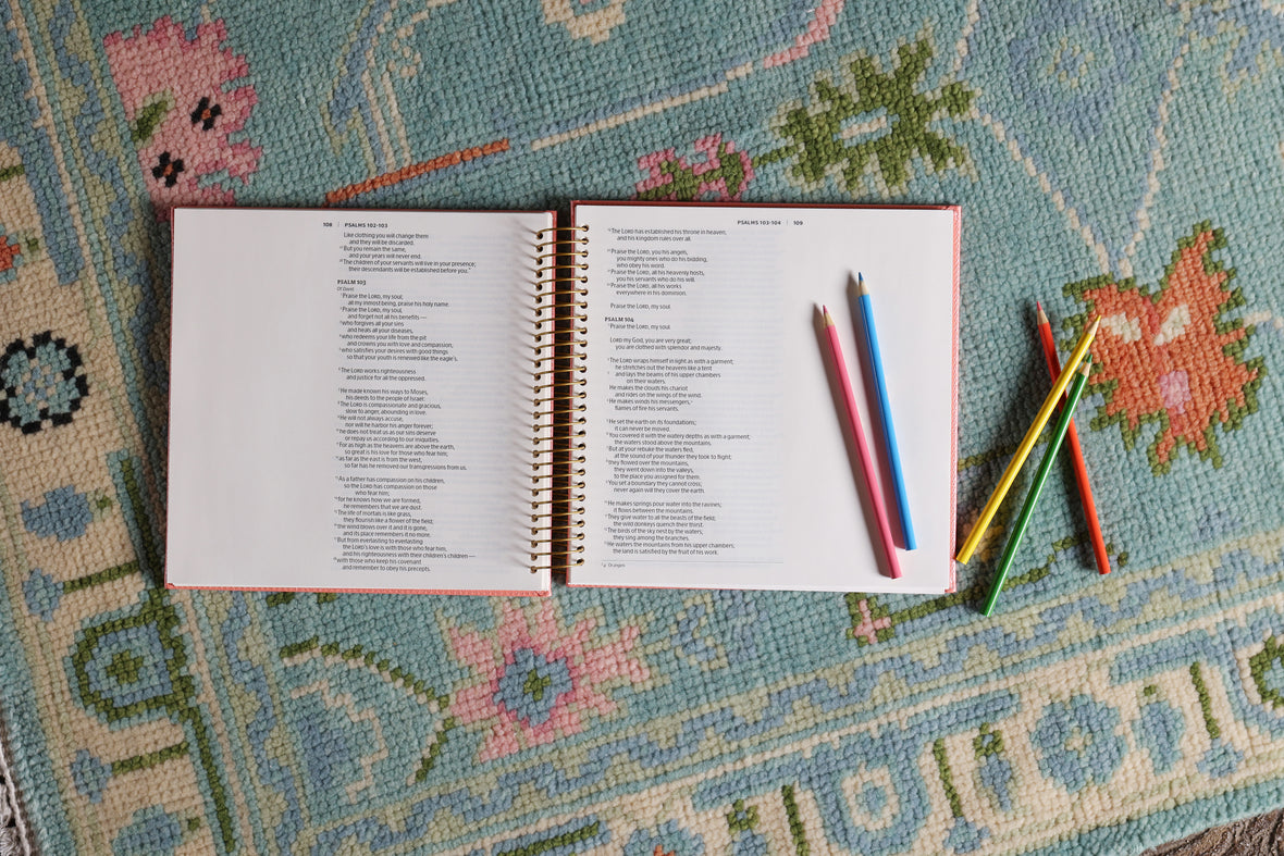 NIV, Spiral-bound Illustrating Bible: Psalms & Proverbs, Leathersoft Spiral, Coral: Draw, Write, and Reflect Your Way Through Scripture