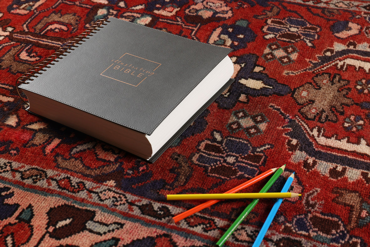 NIV, Spiral-bound Illustrating Bible, Leathersoft Spiral, Dark Gray: Draw, Write, and Reflect Your Way Through Scripture