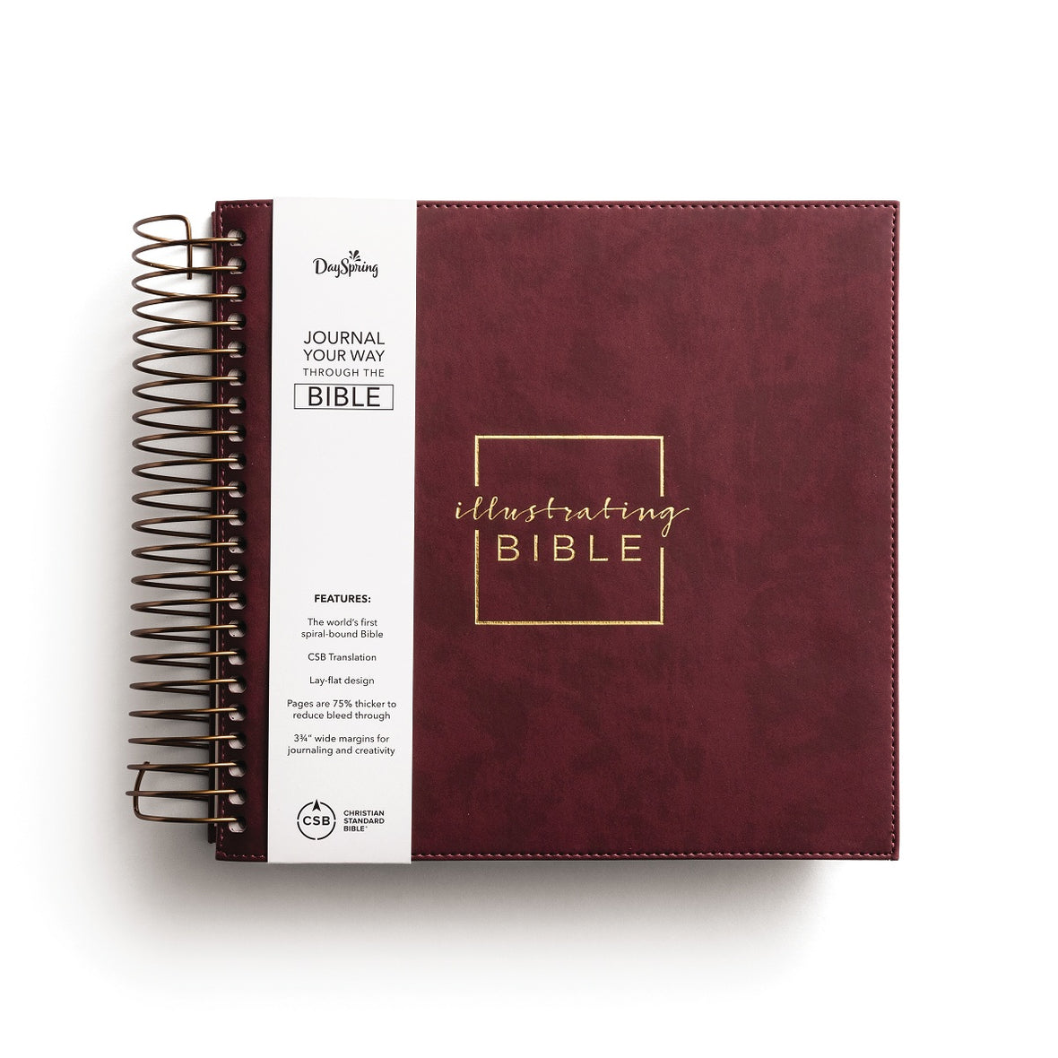 CSB, Spiral-bound Illustrating Bible, Leathersoft Spiral, Cranberry: Draw, Write, and Reflect Your Way Through Scripture