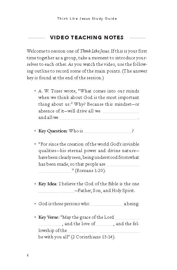 Think Like Jesus Study Guide with DVD: What Do I Believe and Why Does It Matter?