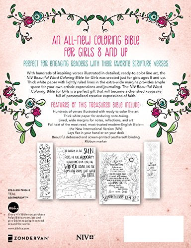 NIV - Beautiful Word Coloring Bible for Girls