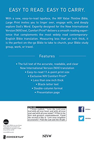 NIV, Thinline Bible, Large Print, Comfort Print