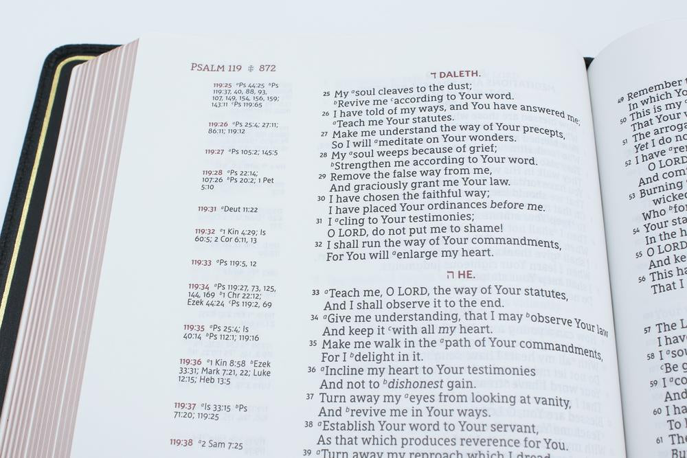 NASB, Single-Column Reference Bible, Wide Margin, Premium Goatskin