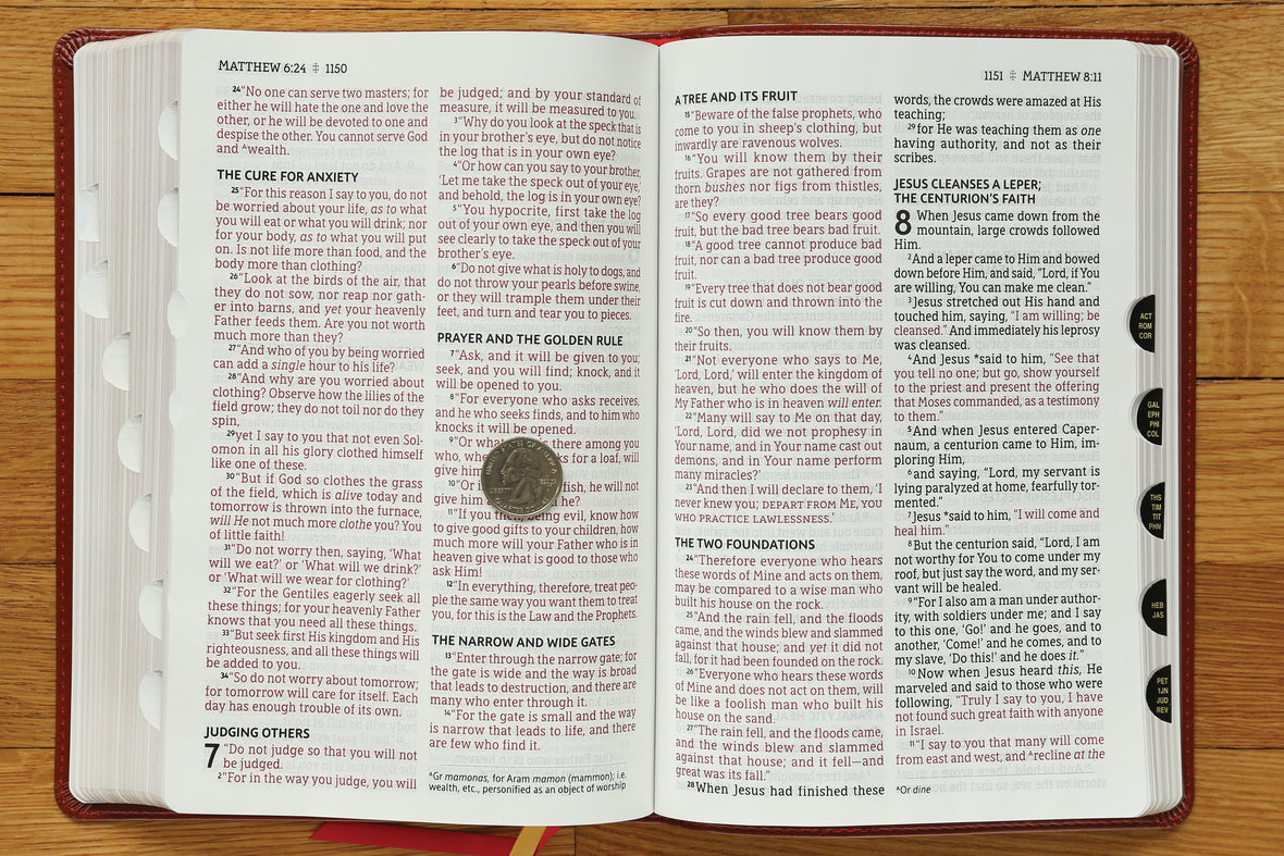NASB, Thinline Bible, Giant Print, Red Letter Edition, 1995 Text, Comf ...