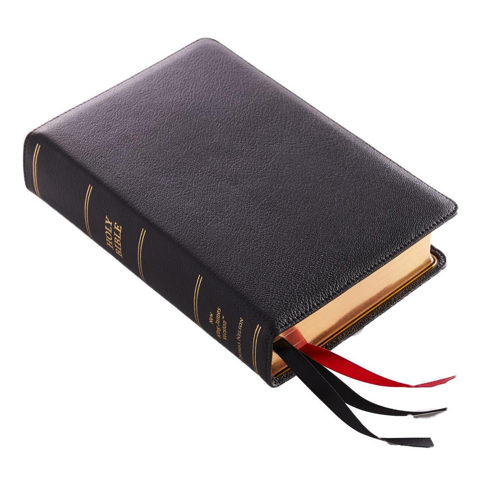 NKJV, Single-Column Reference Bible, Premium Goatskin Leather, Black, Premier Collection, Comfort Print: Holy Bible, New King James Version