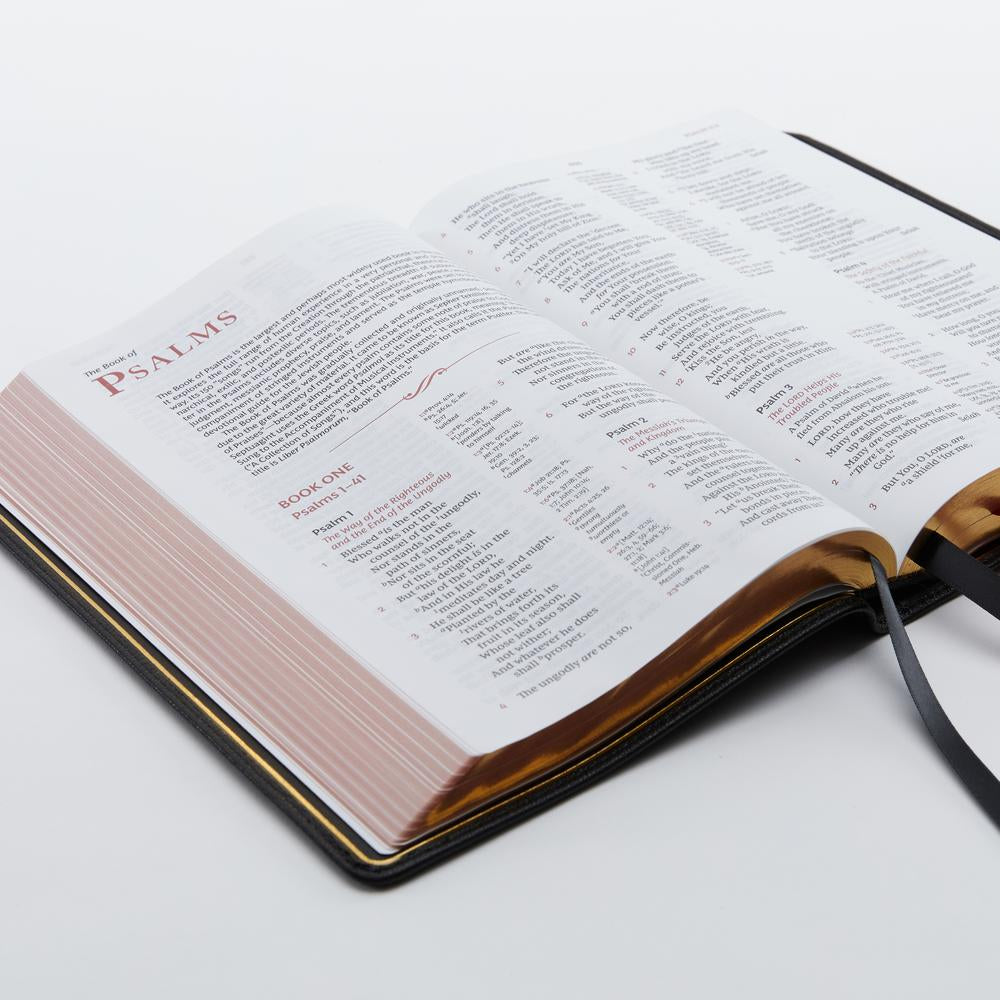 NKJV, Reference Bible, Classic Verse-by-Verse, Center-Column, Premium Goatskin Leather, Premier Collection, Red Letter, Comfort Print: Holy Bible, New King James Version