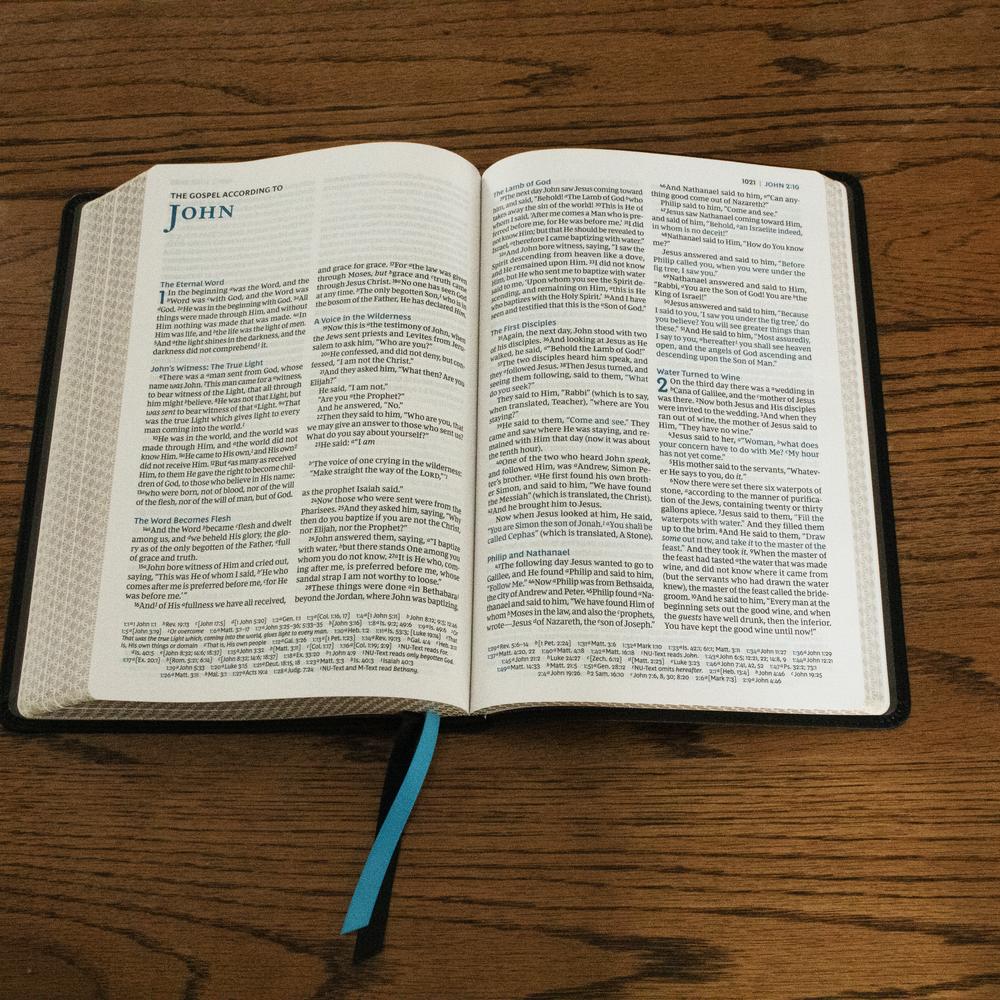 NKJV, Large Print Thinline Reference Bible, Blue Letter, Maclaren