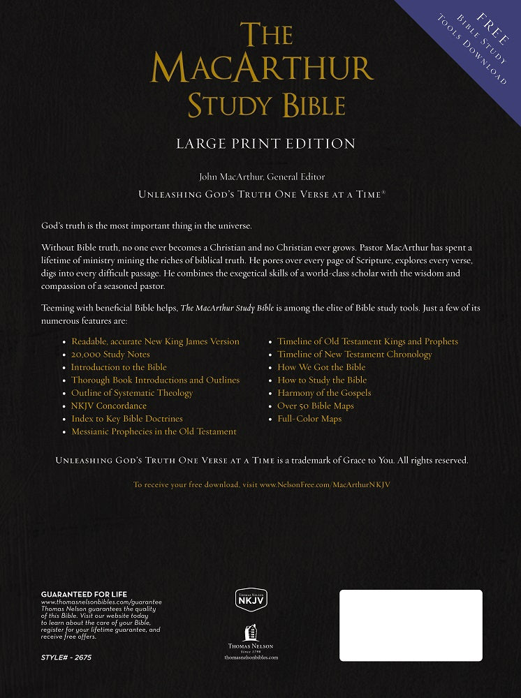 NKJV, The MacArthur Study Bible, Large Print: Holy Bible, New King James Version