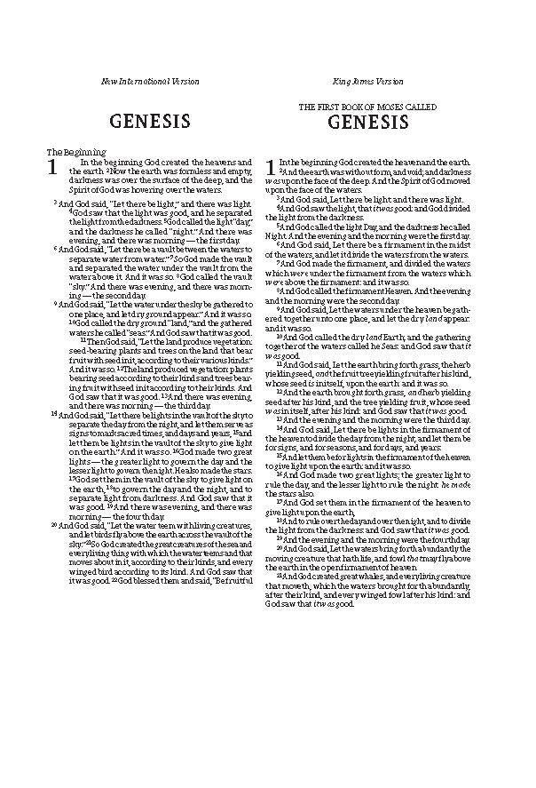 NIV, KJV, NASB, Amplified, Parallel Bible: Four Bible Versions Together for Study and Comparison