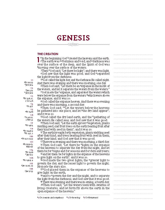 NASB, Journal the Word Reference Bible, Red Letter Edition, 1995 Text, Comfort Print: Let Scripture Explain Scripture. Reflect on What You Learn.